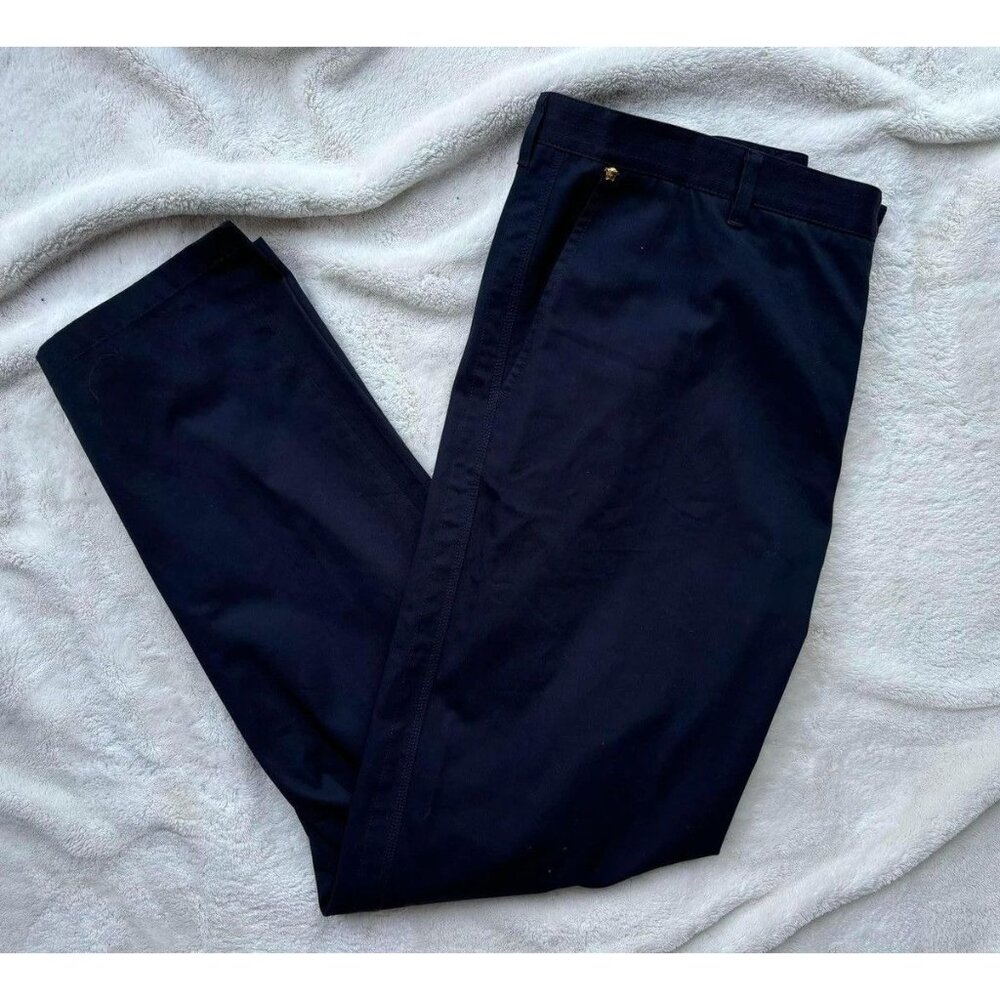 Versace Navy/Gold Medusa Pants